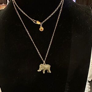 J. Crew Gold Elephant Charm Necklace